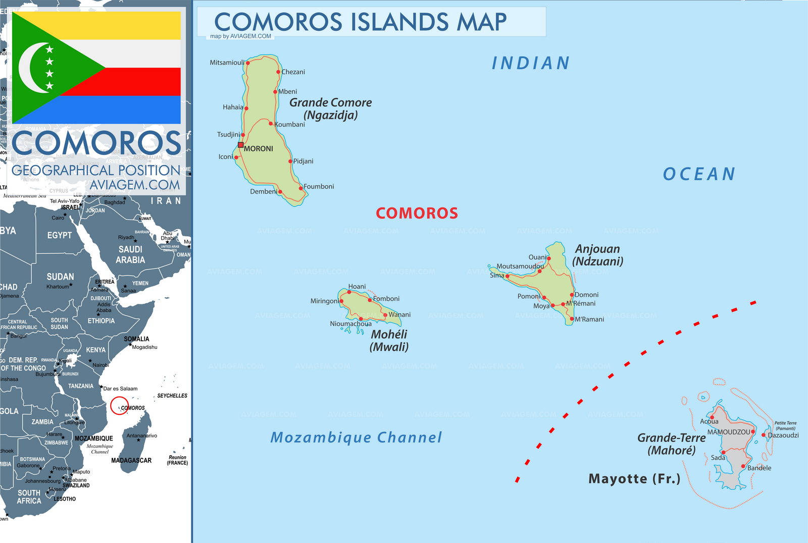 Comoros map