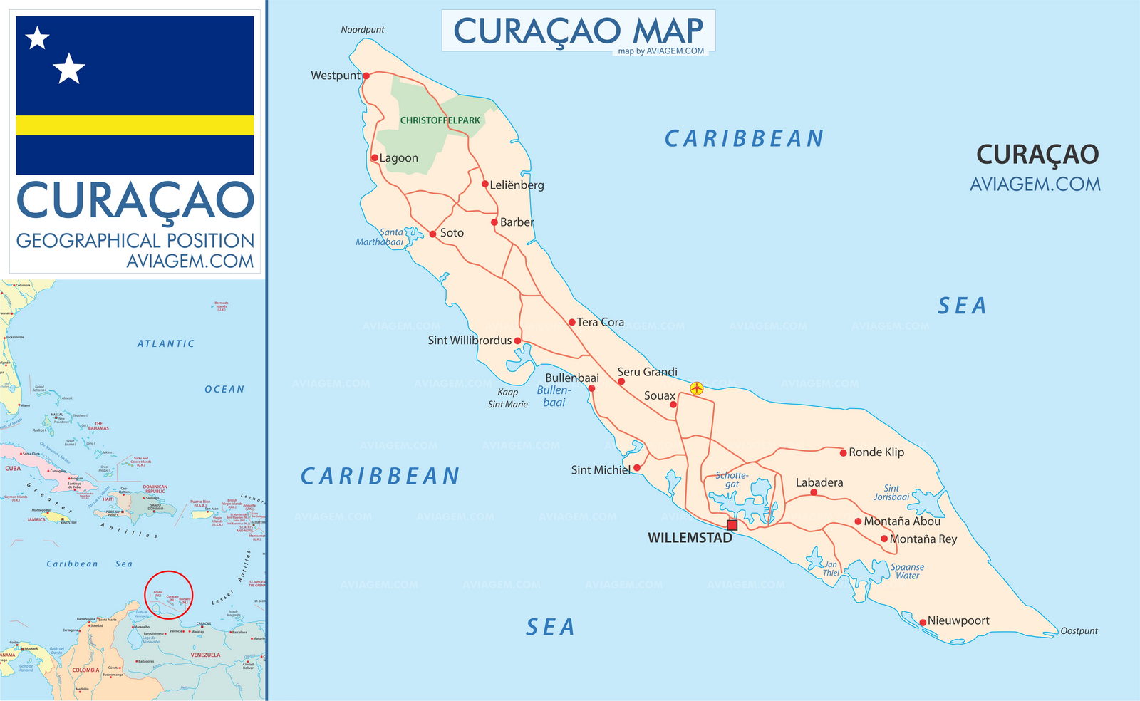 Curacao map