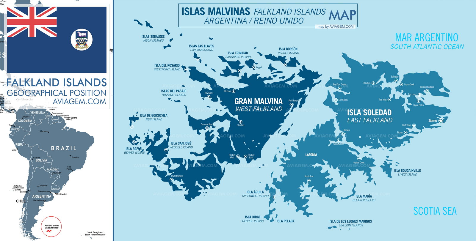 Falkland Islands map