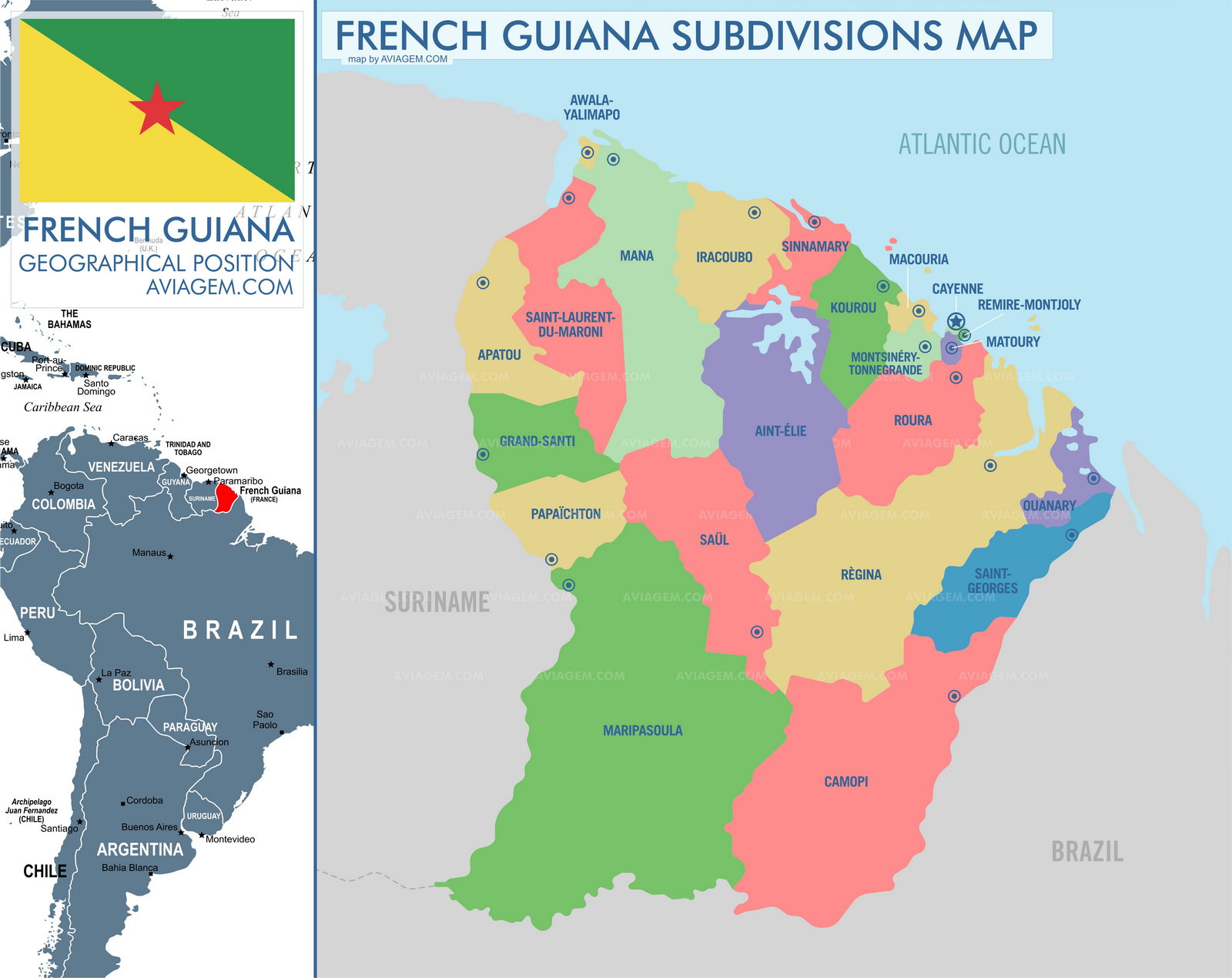 French Guiana map