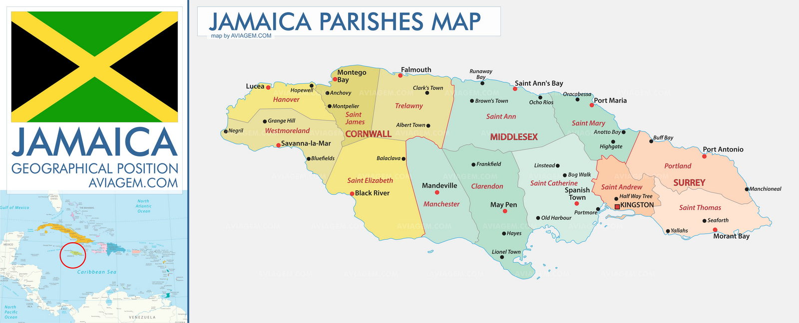 Jamaica map