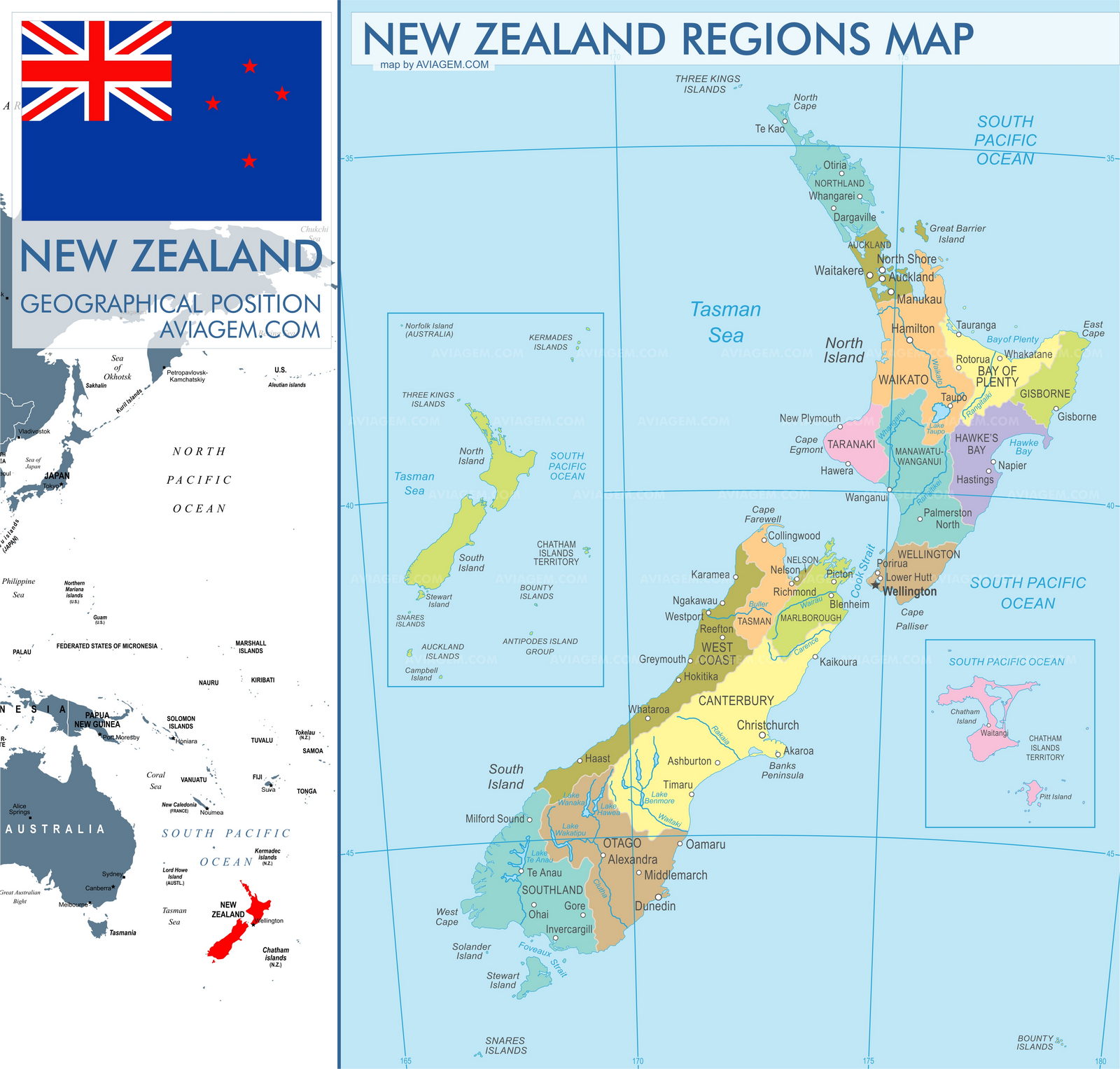 New Zealand map
