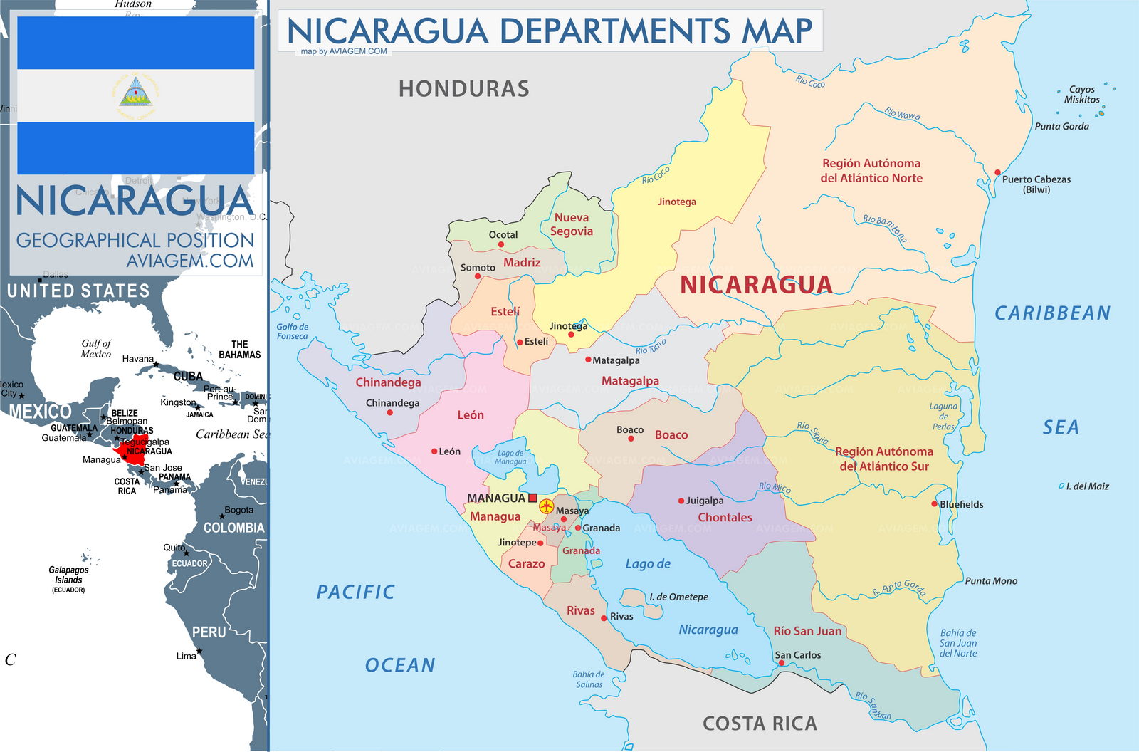 Nicaragua map
