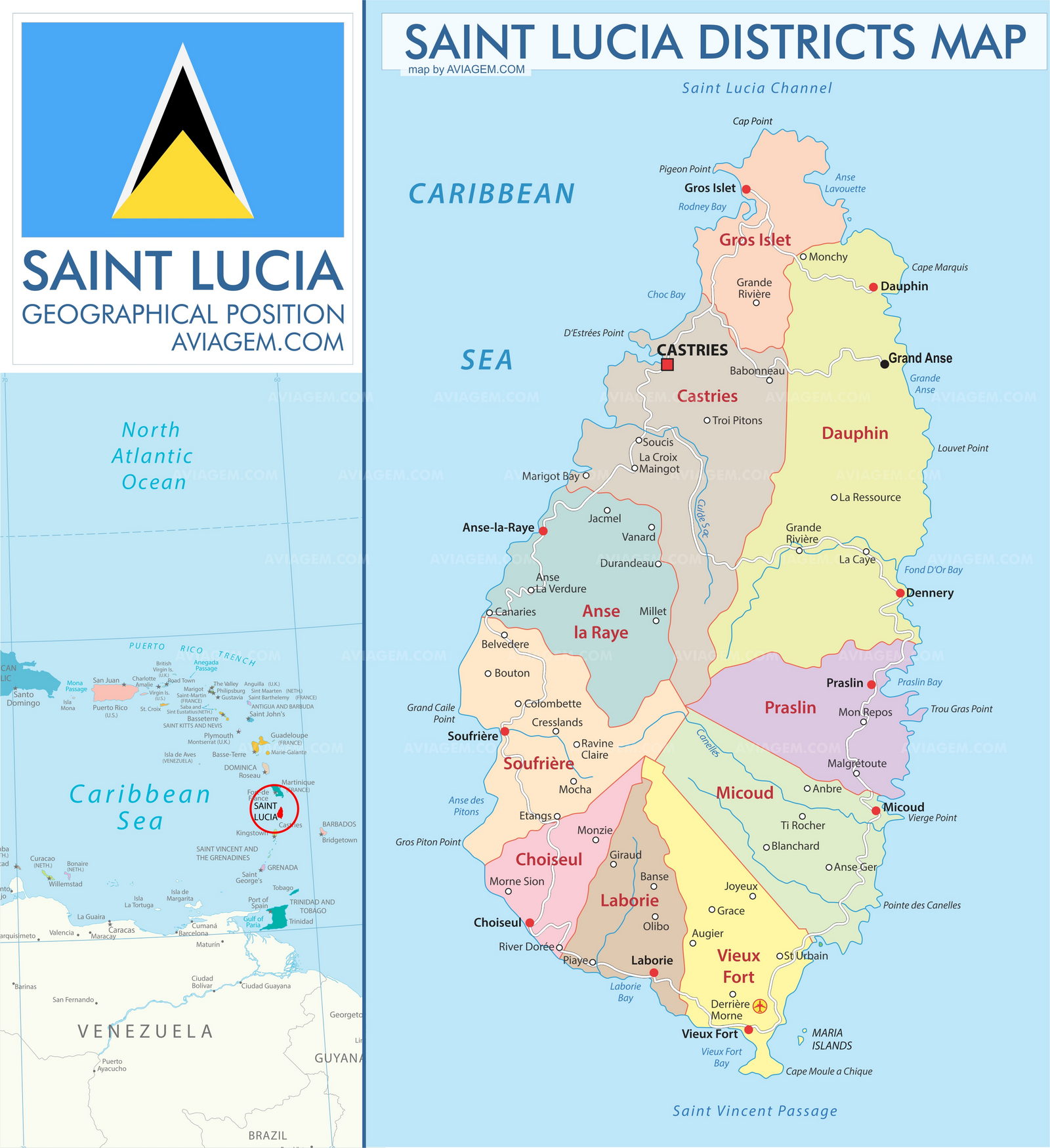 Saint Lucia map