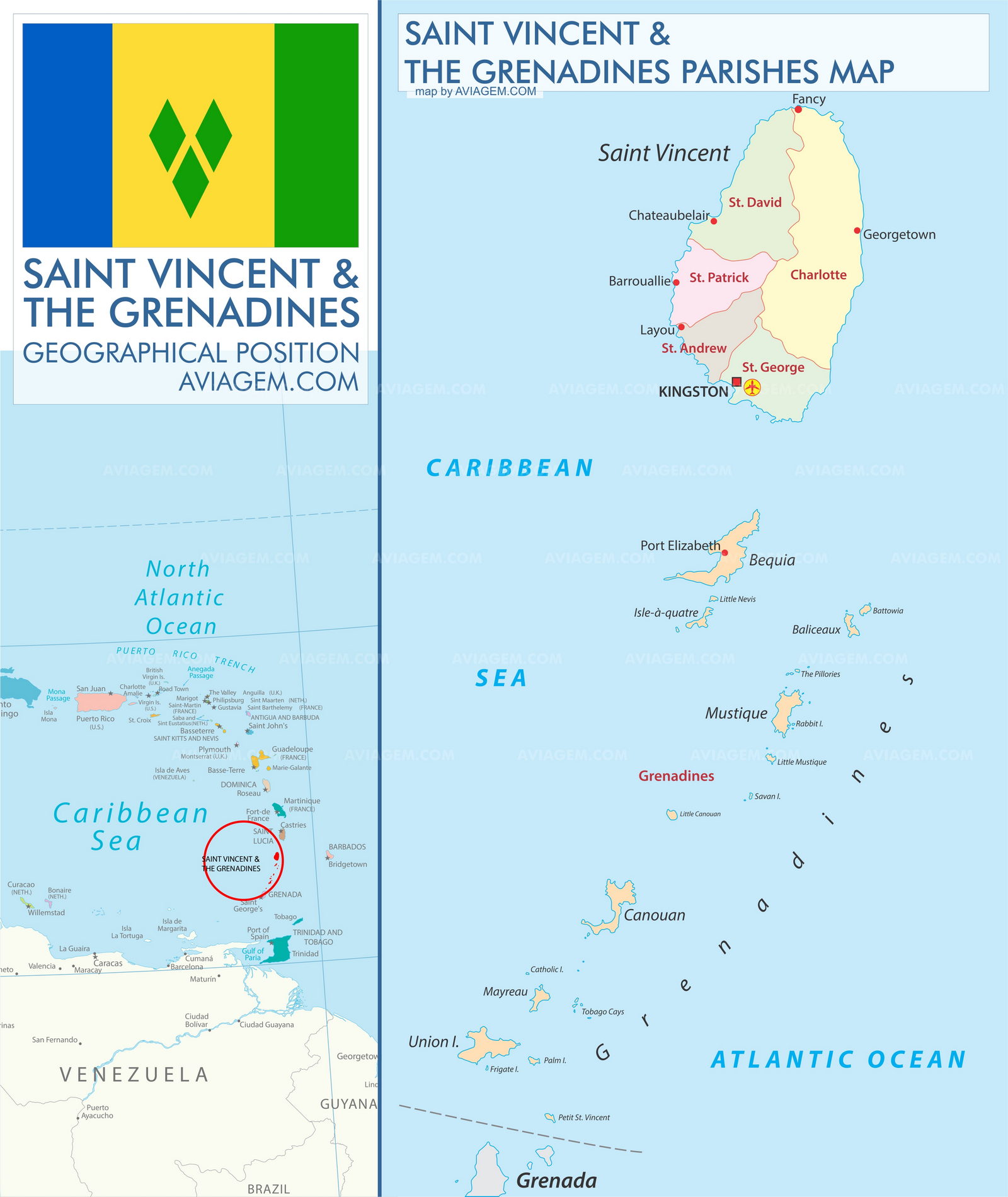 Saint Vincent and the Grenadines map