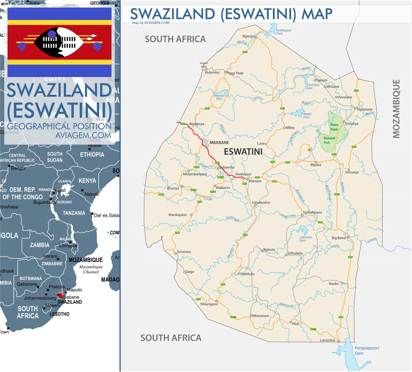 Eswatini map