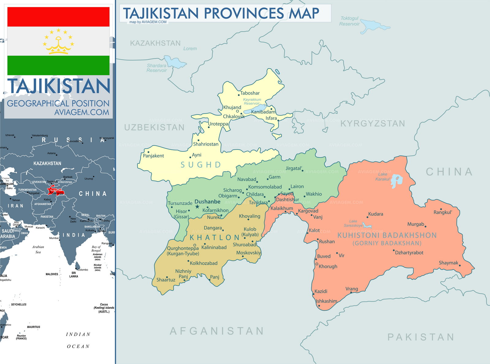 Tajikistan map