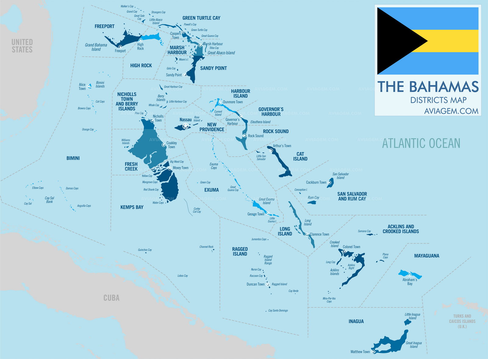 The Bahamas map