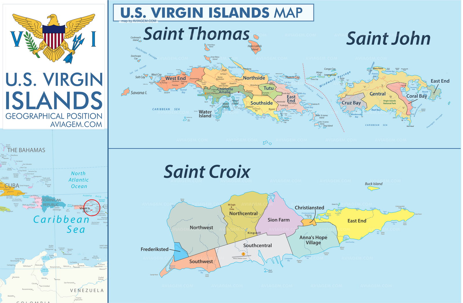 U.S. Virgin Islands map