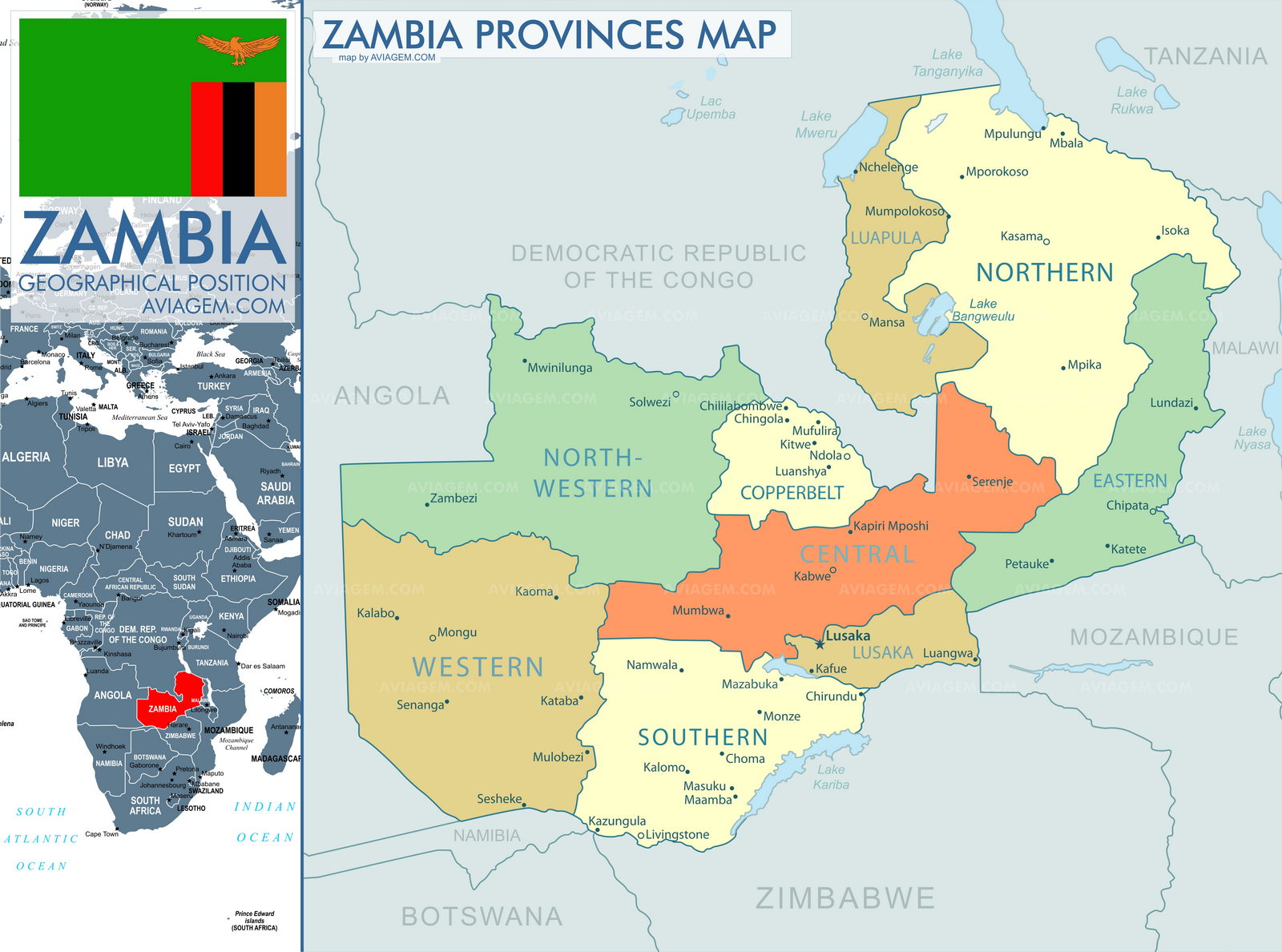 Zambia map Zambia map