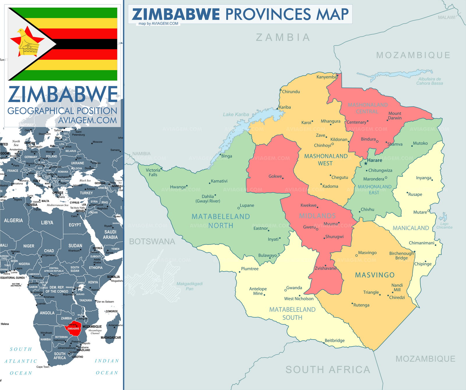 Zimbabwe map
